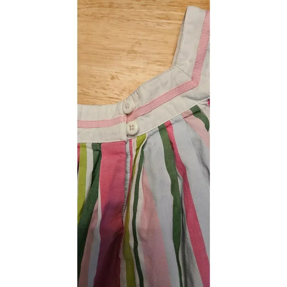 Gymboree White, Pink,‎ and Green Striped Dress Size 2T